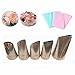GOOTRADES Cake Decorating Tips 7 Pcs-Set (5 Icing Piping Nozzles & 2 Silicone Pastry Bag)