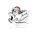 Pandora Sleighing Santa Translucent Red Enamel & Silver Charm 792004Cz