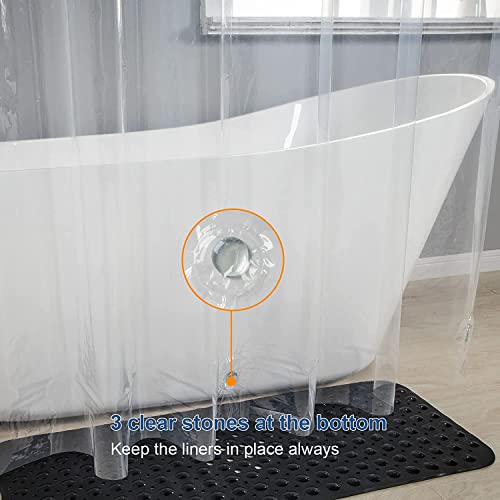 AmazerBath 2 Pack Clear Shower Curtain Liners, 72 x 78 Inches PEVA 3G