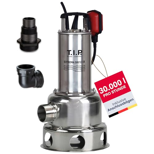 T.I.P. Schmutzwasser-Tauchpumpe Baupumpe Edelstahl - 30.000 l/h