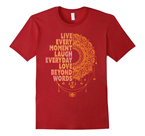 Men’s Laughter Yoga T Shirt-Buddhist Sayings-Live Love Laugh Small Cranberry