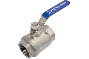 VARMHUS NPT Female 316 Stainless Steel Full Port Ball Valve Vinyl Handle WOG1000 (1-1/4")