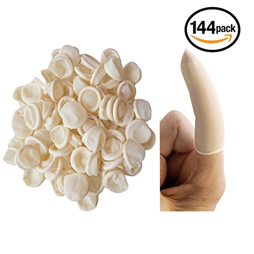 Nitrile Finger Cots Rubber Fingertips Protective Finger Gloves Art Finger Cots, Non-Latex, Pack of 144 (Medium)