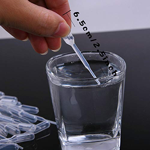 DLOnline 120 Pcs 0.2ML Disposable Plastic Eye Dropper Set Transfer Graduated Pipettes, Plastic Essential Oils Graduated Transfer Pipettes Makeup Tool