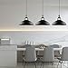 B2ocled Pendant Light, Industrial Retro Pendant Lights Fixtures with E26/E27 Based, Barn Hanging Pendant Lighting for Kitchen Island Farmhouse Living Room Barn, Blcak Metal Vintage Style