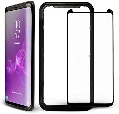Galaxy S9 Plus Screen Protector ,JUDT HD Clear Anti-Bubble Tempered Glass Shield(Case Friendly),Full Screen Coverage 3D Curved (with Easy Application Tray and Scraper) for Galaxy S9 Plus S9+