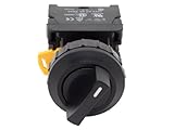 Alpinetech CS-30 Black 30mm Maintained Selector Switch 1NO 1NC 2 Positions