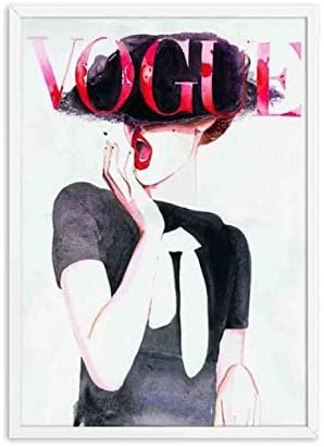 UDIYXC Posters And Prints Fashion Figure Poster Canvas Painting Vogue Quotes Wall Art Pictures 60x80cm