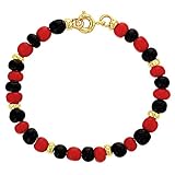 In Season Jewelry 18k Gold Plated Evil Eye Protection Bracelet Red Black Beaded Children 5