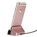 iPhone Charger Dock Cradle Desktop Stand with Lightning Cable Connector for Charge and Sync Data of Apple iPhone 7/7 Plus/ 6/6s/6 Plus/6s Plus/iPod Nano 7th Gen/iPod Touch 5,6th Gen - Rose Gold