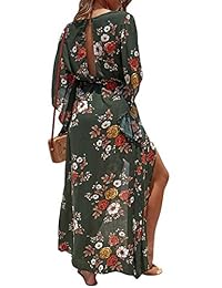 Miessial - Vestido de gasa con cuello en V para mujer