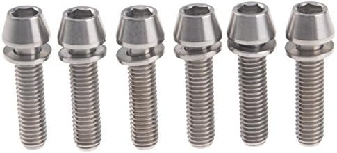 Wanyifa Titanium M5x20mm with Washer Allen Hex Tapered Bolts Screw for Bicycle Stem Pack of 6