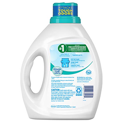 All Liquid Laundry Detergent, Free Clear with Odor Relief, 88 Fluid Ounces, 49 Loads - Image 2