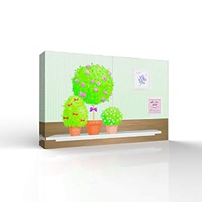 Green Plants Painting Wall Decor for Living Room Wooden Framed