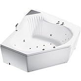 ARIEL 59" Triangular Platinum Whirlpool Bathtub with 22 Hydro Jets, Two-Person Jetted Hot Tub with Customizable Massage, Wate
