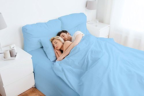 Reliable Bedding Collection 100% Egyptian cotton 600 thread count 24'' deep pocket 4-Piece Bed Sheet Set Sky blue, Twin XL