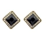 Luxury Vintage Square Crystal Flower 18k Gold Plated Earrings Stud Women Jewelry Earnuts 1051 (1053)