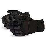 Superior Winter Work Gloves - Black Synthetic Leather with Neoprene for Comfort and Safety (378PLFL) – Size Medium