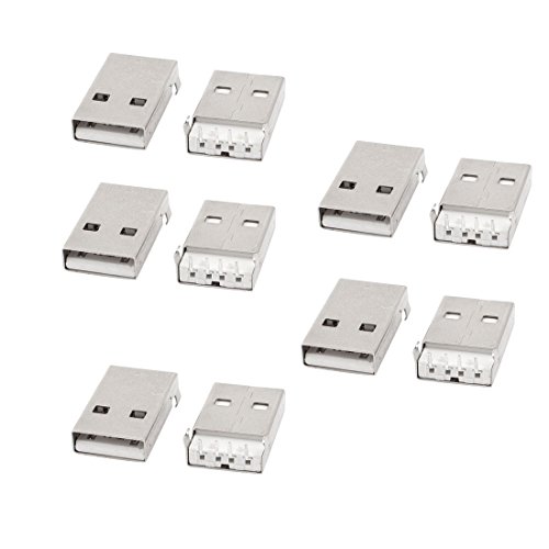 uxcell 10pcs USB 2.0 Type A 90 Degree 4 Pin Male DIP Jack Connector