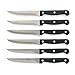 Cooking Light Premium Steak Knife Set of 6 Serrated Edge, Riveted Construction, Ergonomic Handles, Dinner Knives, Black