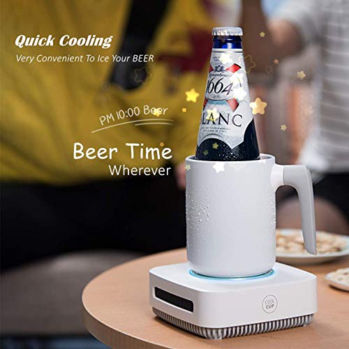 Coffee Warmer Cup Cooler Desktop 2in1, Coffee Tea Drinks Mug Warmer or Cooler Desktop, 31℉ - 46℉ Heating and Cooling Beverage Plate For Water,Milk,Beer,Cocoa