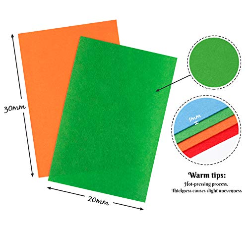 40 Farben Filzstoff +8 Bastelfilz Zubehör für Nähen,Filz Stoff 20 x 30