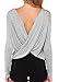 LIREROJE Women's Loose Backless Long Sleeve Top Blouse