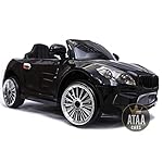 ATAA Coche eléctrico niños con Mando y batería 12v Estilo BMW X5 12v Coche eléctrico para niños Negro