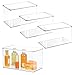 mDesign Stackable Bathroom Storage Box with Lid - Container for Organizing Hand Soaps, Body Wash, Shampoo, Conditioner, Hand Towels, Hair Accessories - Lumiere Collection - 4 Pack - Clear