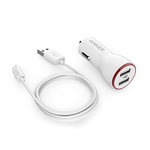 Anker 24W Dual USB Car Charger PowerDrive 2 + 3ft Micro USB to USB Cable Combo for Samsung Galaxy S6 / Edge / Plus, Note, Nexus, HTC, Motorola, Nokia and More