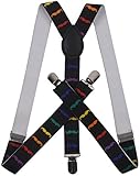 ORSKY Mens Suspenders with Clips Pant Suspenders Leather Suspenders for Men
