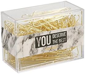 Neve Fashion Paper Clips, Gold Color,in Marble Pattern Printing Box,28mm,200pcs per Box(28mm/200pcs)