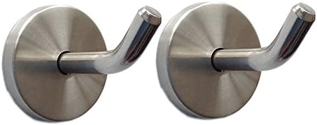 eForwish Stainless Steel Wall Hook Single Holder for Living room Coat Hat Robe hanger Bathroom Towel Kitchen Strong Heavy Duty Garage Storage Organizer Utensil Hook (50mm-2pcs)