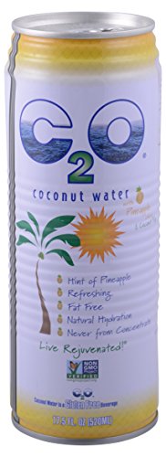 C2O Pure Coconut Water with Pineapple and Pulp, 17.5 oz
