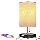 Brightech Grace LED USB Bedside Table & Desk Lamp - Modern Lamp with Soft, Ambient Light, Unique Lampshade & Functional USB Port - Perfect for Table in Bedroom, Living Room, or Office - Havana Brown