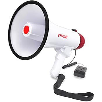Pyle Megaphone Speaker PA Bullhorn W Built-in Siren - Adjustable Volume, 800 Yard Range - Ideal for Football, Soccer, Baseball, Hockey, Basketball Cheerleading Fans, Coaches, Safety Drills (PMP40)
