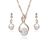 M-Tree Stainless Steel Jewelry Sets - Fashion Cute Ball Pendant Necklaces Stud Earring For Women