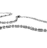 20 Inch Mens Silver Stainless Steel Bead Chain Necklace 2mm