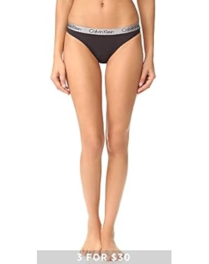 Calvin Klein Underwear Women's Radiant Cotton Thong, Black, X-Large
