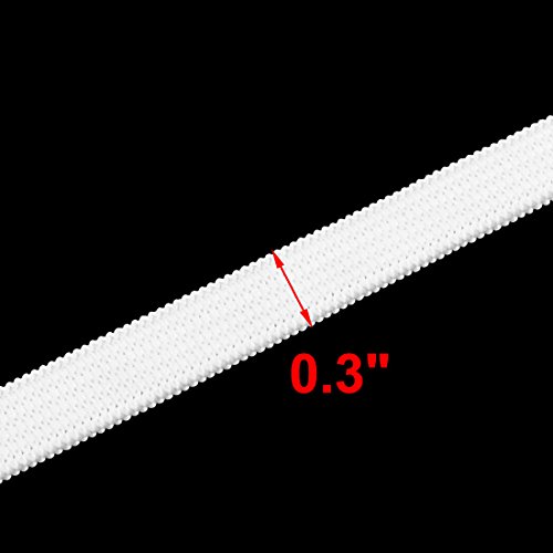 uxcell Rubber Elastic String Sewing Pants Trousers Garments Band Rope 2M Length White