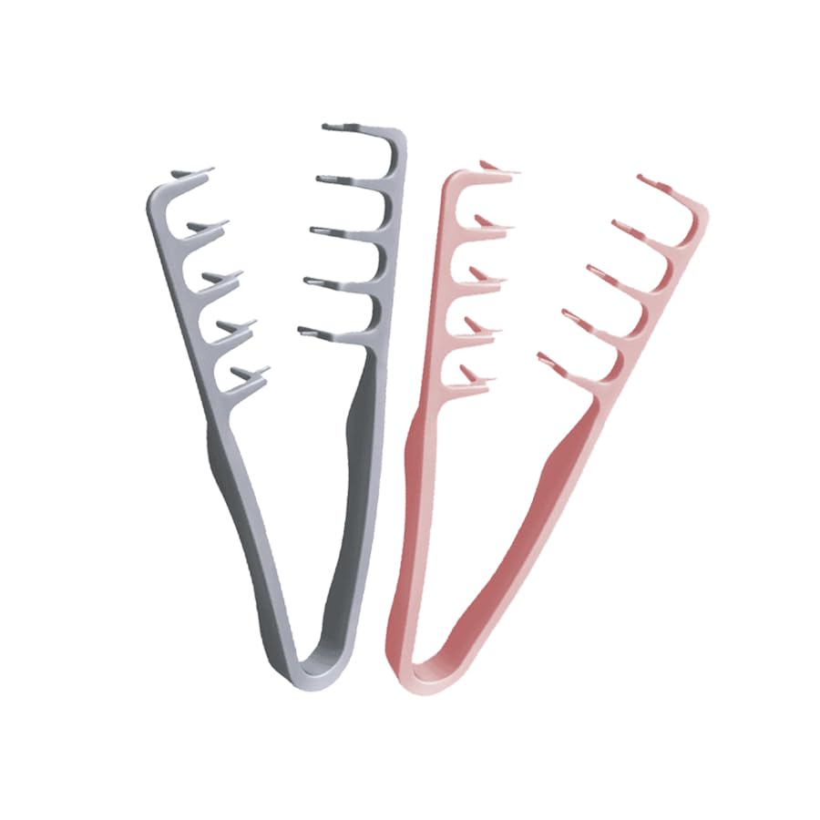 Photo 1 of ?Texture Comb, Volumizing Wide-Tooth Hair Texture Styling Comb, Men's Fluffy Texture Hair Styling Appliances, Grooming Accessory Styling For Women. 2pcs/Grey+Pink