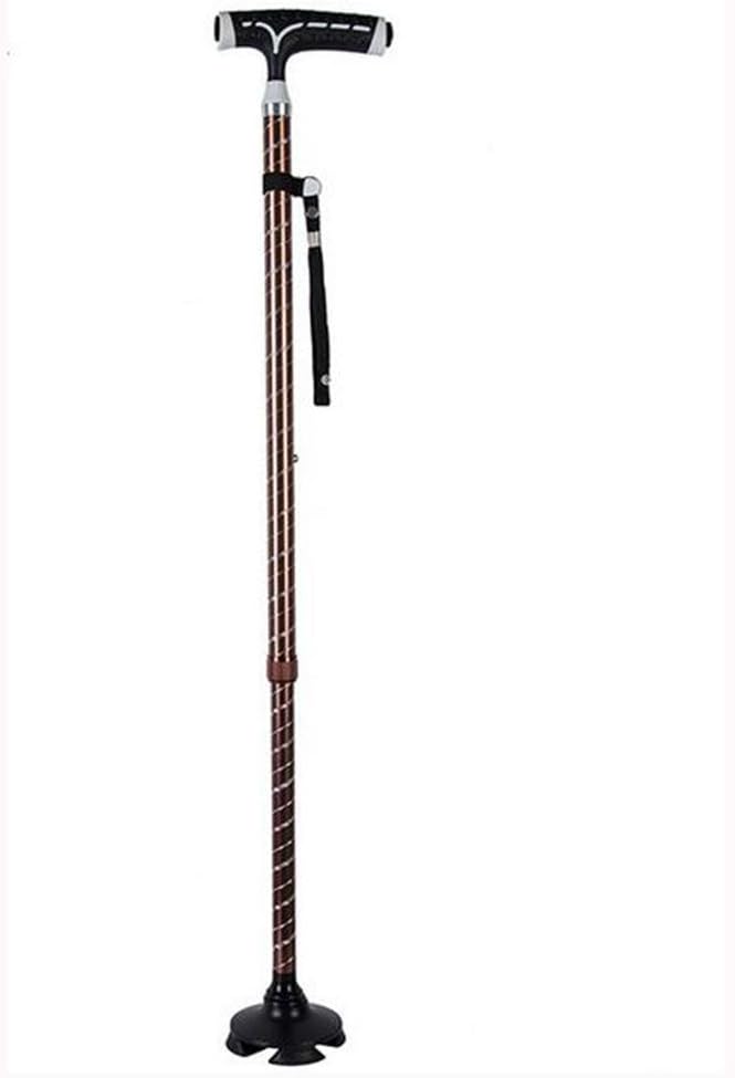 LPY-GB-805 Crutch With LED Light, Aluminum Alloy, Comfy Handle Walking Sticks With Small Base, Adjustable Height
