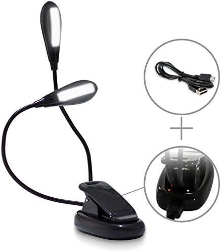 Jingsense JSL-L series Rechargeable Book Light, Portable Reading Lights with 8 LED Lights, 6 Brightness Levels, USB Charging Cable Included for Reading, Table, Desk, Bed, Tent