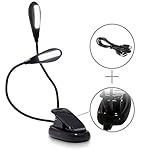 Rechargeable Book Light, Portable Book Reading Lights with 8 LED Lights, 6 Brightness Levels, USB Charging Cable Included, for Reading, Table, Desk, Bed, Tent (L004)