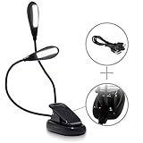 Rechargeable Book Light, Portable Book Reading Lights with 8 LED Lights, 6 Brightness Levels, USB Charging Cable Included, for Reading,Table, Desk, Bed, Tent (L004)