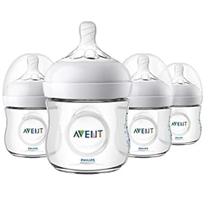Philips Avent Natural Baby Bottle, Clear, 4 Oz, 4 Pack, SCF010/47