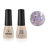 Qimisi Soak-Off UV LED Gel Polish Nail Art New Bling Colours Manicure Lacquer 7ml Glitter Thistle