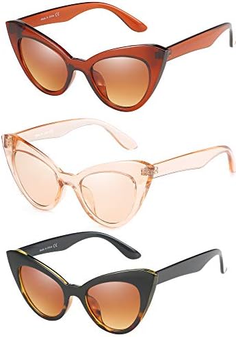 Cateye Sunglasses for Women High Pointed Plastic Frame UV400 Protection Lens Clout Goggles