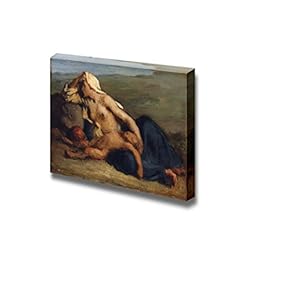 Hagar and Ishmael by Jean-Francois Millet - Canvas Print Wall Art Famous Painting Reproduction - 12" x 18"