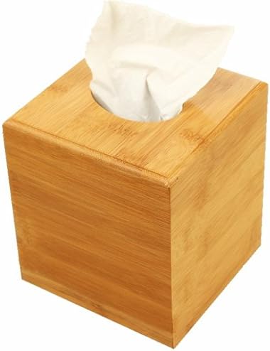 AHGO Bamboo Tissue Box Cover Square Roll Kleenex Box Holders